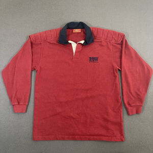 Vintage RM WILLIAMS RUGBY Shirt Mens Small Rare Oxblood Red LONGHORN Logo Jumper